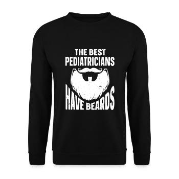 Beard Quote Bearded Men - Unisex Pullover - Schwarz - Vorne - Alina (178cm) & Michal (187cm)