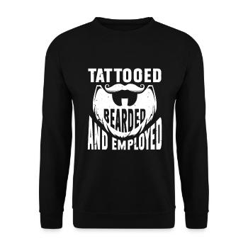 Beard Quote Bearded Men - Unisex Pullover - Schwarz - Vorne - Alina (178cm) & Michal (187cm)