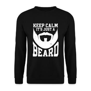 Beard Quote Bearded Men - Unisex Pullover - Schwarz - Vorne - Alina (178cm) & Michal (187cm)