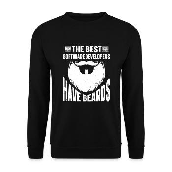 Beard Quote Bearded Men - Unisex Pullover - Schwarz - Vorne - Alina (178cm) & Michal (187cm)