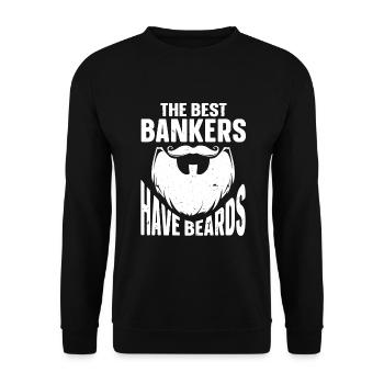 Beard Quote Bearded Men - Unisex Pullover - Schwarz - Vorne - Alina (178cm) & Michal (187cm)