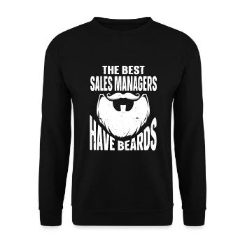 Beard Quote Bearded Men - Unisex Pullover - Schwarz - Vorne - Alina (178cm) & Michal (187cm)