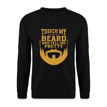 Citation de barbe, Touche ma barbe et dis-moi que je suis jolie - Sweat-shirt Unisexe - noir - Devant - Alina (178cm) & Michal (187cm)