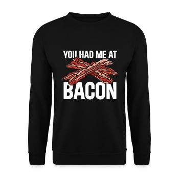Bacon Lover You Had Me At Bacon - Unisex Sweatshirt - black - Front - Alina (178cm) & Michal (187cm)