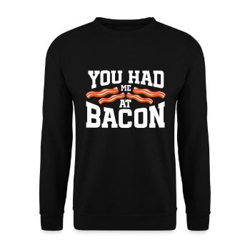 Bacon Lover You Had Me At Bacon - Unisex Sweatshirt - black - Front - Alina (178cm) & Michal (187cm)