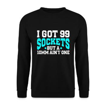Mécanicien J’ai 99 douilles mais un 10mm n’en est pas un - Sweat-shirt Unisexe - noir - Devant - Alina (178cm) & Michal (187cm)