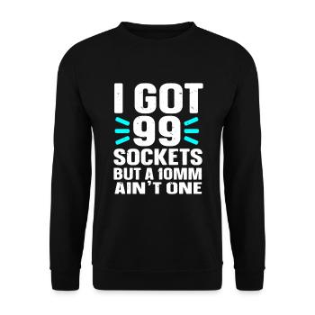Mécanicien J’ai 99 douilles mais un 10mm n’en est pas un - Sweat-shirt Unisexe - noir - Devant - Alina (178cm) & Michal (187cm)