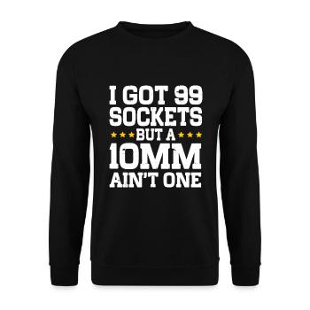 Mécanicien J’ai 99 douilles mais un 10mm n’en est pas un - Sweat-shirt Unisexe - noir - Devant - Alina (178cm) & Michal (187cm)