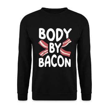 Body By Bacon - Unisex Sweatshirt - black - Front - Alina (178cm) & Michal (187cm)