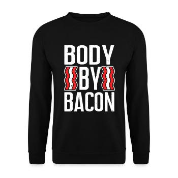 Body By Bacon - Unisex Sweatshirt - black - Front - Alina (178cm) & Michal (187cm)