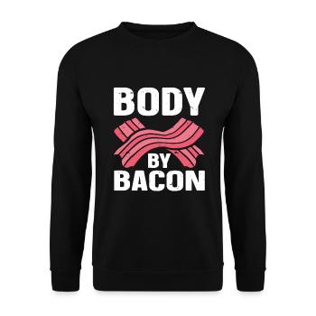 Body By Bacon - Unisex Sweatshirt - black - Front - Alina (178cm) & Michal (187cm)