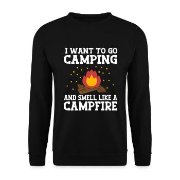 Je veux faire du camping et sentir comme un feu de camp - Sweat-shirt Unisexe - noir - Devant - Alina (178cm) & Michal (187cm)
