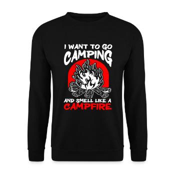 Je veux faire du camping et sentir comme un feu de camp - Sweat-shirt Unisexe - noir - Devant - Alina (178cm) & Michal (187cm)