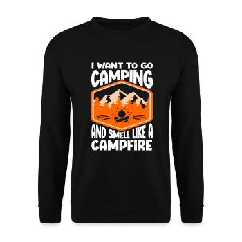 Je veux faire du camping et sentir comme un feu de camp - Sweat-shirt Unisexe - noir - Devant - Alina (178cm) & Michal (187cm)
