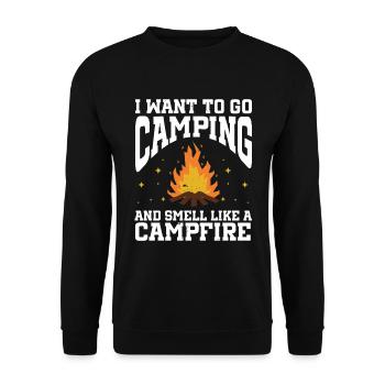 Je veux faire du camping et sentir comme un feu de camp - Sweat-shirt Unisexe - noir - Devant - Alina (178cm) & Michal (187cm)