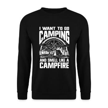 Je veux faire du camping et sentir comme un feu de camp - Sweat-shirt Unisexe - noir - Devant - Alina (178cm) & Michal (187cm)