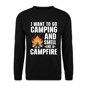 Je veux faire du camping et sentir comme un feu de camp - Sweat-shirt Unisexe - noir - Devant - Alina (178cm) & Michal (187cm)