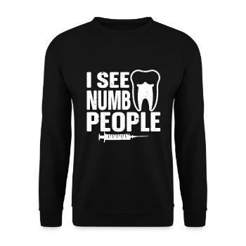 Dentist Dental - Unisex Pullover - Schwarz - Vorne - Alina (178cm) & Michal (187cm)