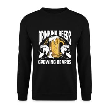 Boire Des Bières Et Laisser Pousser Des Barbes, Drôle De Barbe - Sweat-shirt Unisexe - noir - Devant - Alina (178cm) & Michal (187cm)
