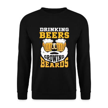 Boire Des Bières Et Laisser Pousser Des Barbes, Drôle De Barbe - Sweat-shirt Unisexe - noir - Devant - Alina (178cm) & Michal (187cm)