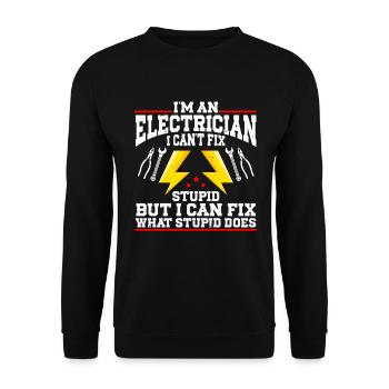 Electrician - Unisex Pullover - Schwarz - Vorne - Alina (178cm) & Michal (187cm)