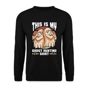 This Is My Ghost Hunting Shirt Paranormal Hunter - Unisex Pullover - Schwarz - Vorne - Alina (178cm) & Michal (187cm)