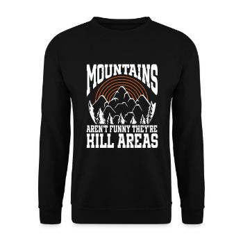 Les montagnes ne sont pas drôles, ce sont des collines, des randonnées - Sweat-shirt Unisexe - noir - Devant - Alina (178cm) & Michal (187cm)