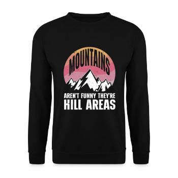 Les montagnes ne sont pas drôles, ce sont des collines, des randonnées - Sweat-shirt Unisexe - noir - Devant - Alina (178cm) & Michal (187cm)