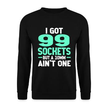 Mécanicien J’ai 99 douilles mais un 10mm n’en est pas un - Sweat-shirt Unisexe - noir - Devant - Alina (178cm) & Michal (187cm)