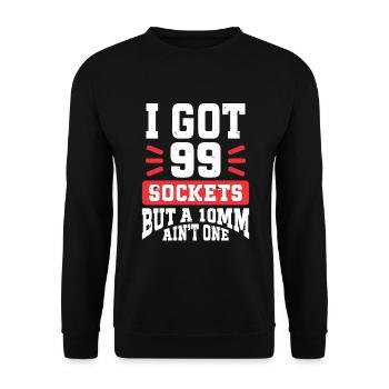 Mécanicien J’ai 99 douilles mais un 10mm n’en est pas un - Sweat-shirt Unisexe - noir - Devant - Alina (178cm) & Michal (187cm)