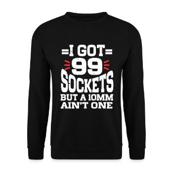 Mécanicien J’ai 99 douilles mais un 10mm n’en est pas un - Sweat-shirt Unisexe - noir - Devant - Alina (178cm) & Michal (187cm)