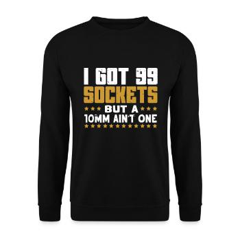 Mécanicien J’ai 99 douilles mais un 10mm n’en est pas un - Sweat-shirt Unisexe - noir - Devant - Alina (178cm) & Michal (187cm)