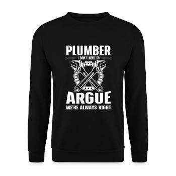 Drôle Je suis plombier - Sweat-shirt Unisexe - noir - Devant - Alina (178cm) & Michal (187cm)