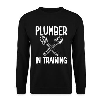 Drôle Je suis plombier - Sweat-shirt Unisexe - noir - Devant - Alina (178cm) & Michal (187cm)