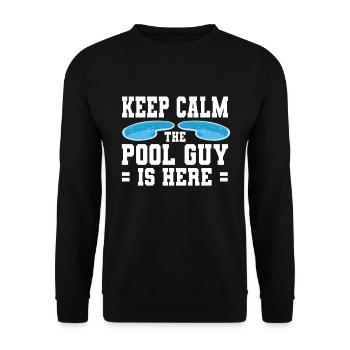 Nettoyeur de piscine Restez calme Le gars de la piscine est là - Sweat-shirt Unisexe - noir - Devant - Alina (178cm) & Michal (187cm)