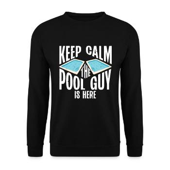 Nettoyeur de piscine Restez calme Le gars de la piscine est là - Sweat-shirt Unisexe - noir - Devant - Alina (178cm) & Michal (187cm)