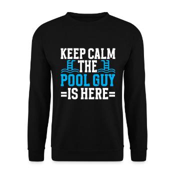 Nettoyeur de piscine Restez calme Le gars de la piscine est là - Sweat-shirt Unisexe - noir - Devant - Alina (178cm) & Michal (187cm)