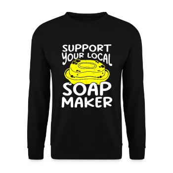 Savonnerie Savonnier - Sweat-shirt Unisexe - noir - Devant - Alina (178cm) & Michal (187cm)