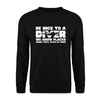 Scuba Diving Diver - Unisex Pullover - Schwarz - Vorne - Alina (178cm) & Michal (187cm)