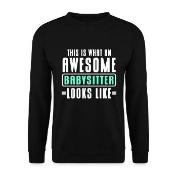 Babysitter Babysitting - Unisex Sweatshirt - black - Front - Alina (178cm) & Michal (187cm)