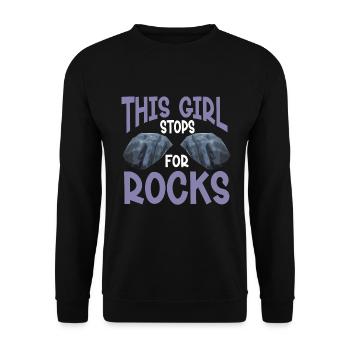 Cette fille s’arrête pour les roches géologue géologique - Sweat-shirt Unisexe - noir - Devant - Alina (178cm) & Michal (187cm)