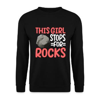 Cette fille s’arrête pour les roches géologue géologique - Sweat-shirt Unisexe - noir - Devant - Alina (178cm) & Michal (187cm)