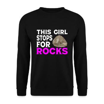 Cette fille s’arrête pour les roches géologue géologique - Sweat-shirt Unisexe - noir - Devant - Alina (178cm) & Michal (187cm)
