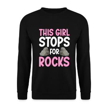 Cette fille s’arrête pour les roches géologue géologique - Sweat-shirt Unisexe - noir - Devant - Alina (178cm) & Michal (187cm)