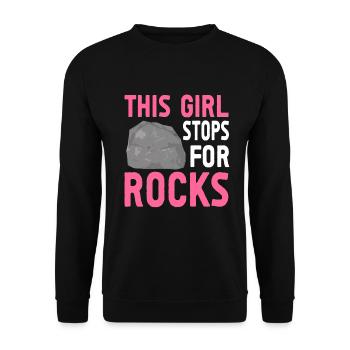 Cette fille s’arrête pour les roches géologue géologique - Sweat-shirt Unisexe - noir - Devant - Alina (178cm) & Michal (187cm)