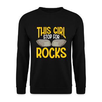 Cette fille s’arrête pour les roches géologue géologique - Sweat-shirt Unisexe - noir - Devant - Alina (178cm) & Michal (187cm)