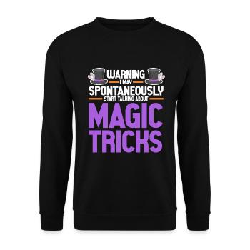 Funny Magician Magic - Unisex Pullover - Schwarz - Vorne - Alina (178cm) & Michal (187cm)