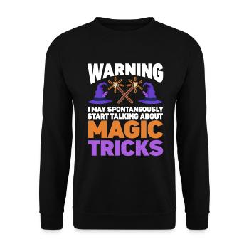 Funny Magician Magic - Unisex Pullover - Schwarz - Vorne - Alina (178cm) & Michal (187cm)