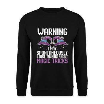 Funny Magician Magic - Unisex Pullover - Schwarz - Vorne - Alina (178cm) & Michal (187cm)