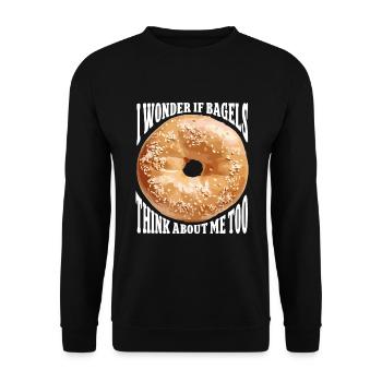 Bagel Lover Art Bagels - Unisex Pullover - Schwarz - Vorne - Alina (178cm) & Michal (187cm)
